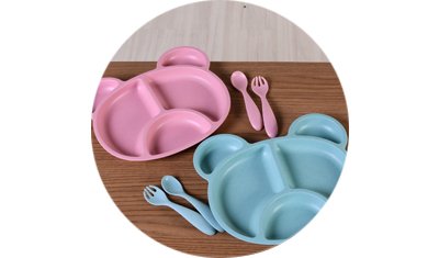 kit alimentacao 3 pcs fibra bambu