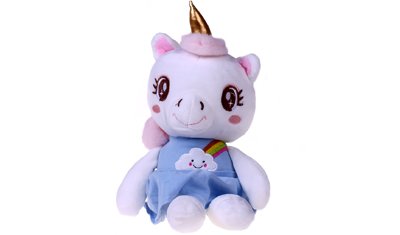 bichinho de pelucia infantil unicornio 40cm azul 2