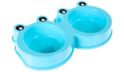comedouro duplo funny caes e gatos meu pet azul detalhe