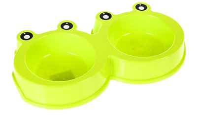 comedouro duplo funny caes e gatos meu pet verde detalhe