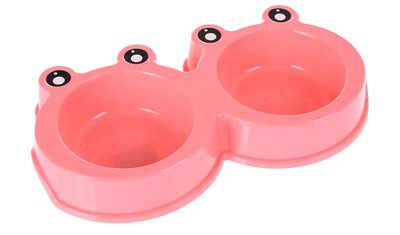 comedouro duplo funny caes e gatos meu pet rosa acabamento