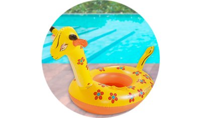 boia animais para crianca 50x80cm laranja detalhe proximo