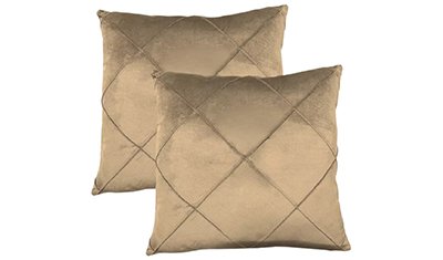 capa de almofada suede aveludada drapeada 45x45cm areia detalhe