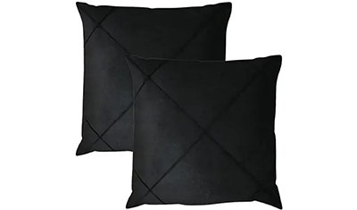 capa de almofada suede aveludada drapeada 45x45cm preto