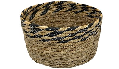 kit 3 cestos em palha organizadores decorativos multitamanhos palha proximo detalhe