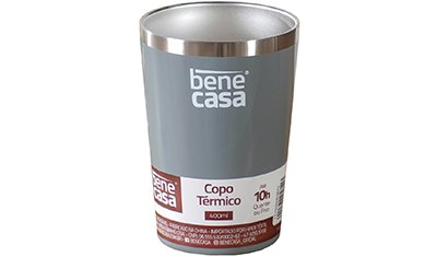copo termico para bebidas sem tampa 400ml cinza detalhe
