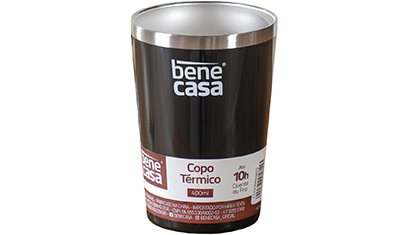copo termico para bebidas sem tampa 400ml preto acabamento