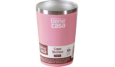 copo termico para bebidas sem tampa 400ml rosa acabamento