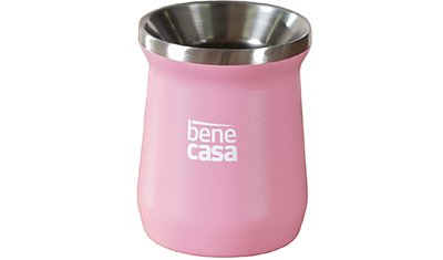 cuia termica para chimarrao terere matte 300ml rosa detalhe
