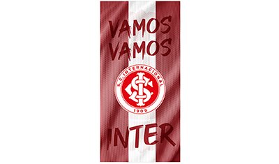 toalha de praia times de futebol internacional 40x140cm vamos vamos inter detalhe