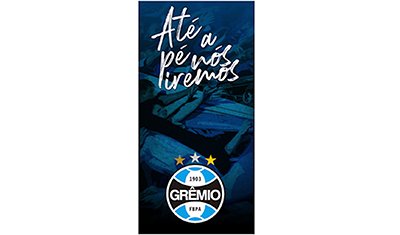 toalha de praia times de futebol gremio 70x140cm ate a pe nos iremos detalhe