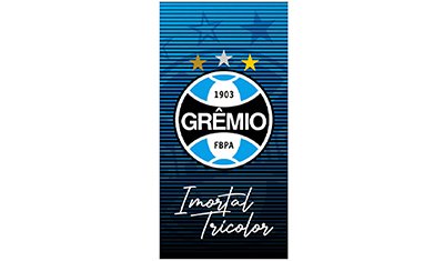 toalha de praia times de futebol gremio 70x140cm imortal tricolor detalhe