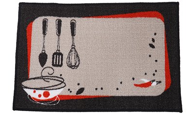 tapete de cozinha colori antiderrapante 40x60cm utensilios completo