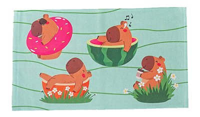 toalha lancheira escolar infantil kids 27x47cm capivara acabamento