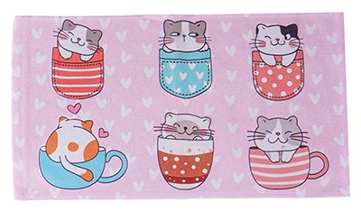 toalha lancheira escolar infantil kids 27x47cm cats detalhe