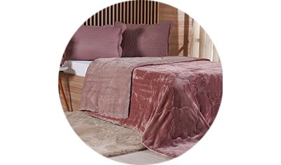 edredom plush bicolor cognac conforto