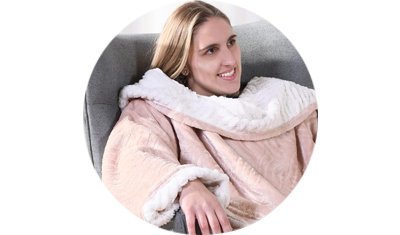 manta com mangas dupla face toque flannel sherpa la de carneiro gola