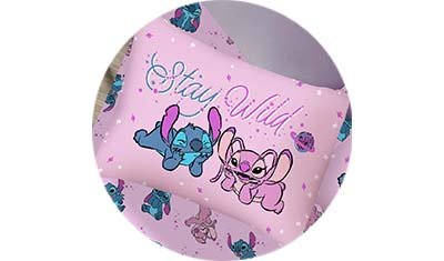 jogo de cama casal 3 pcs stitch disney stitch angel love fronha detalhe