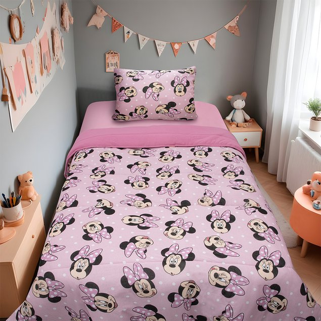 Edredom Solteiro Mickey & Minnie Disney Malha 100% Algodão 150x220cm ...