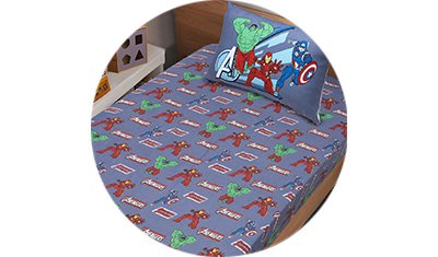 jogo de cama solteiro vingadores malha avengers green completo