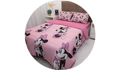 edredom casal mickey disney malha 100 algodao minnie beauty rosa beuty