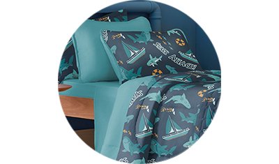 edredom solteiro estampado 150x220cm 100 algodao tubaroes detalhado