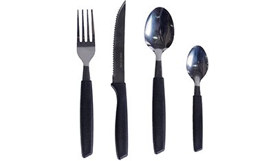 jogo de talheres 25 pcs preto detalhado