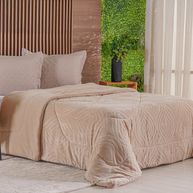 Edredom Queen Plush Dupla Face 230x250cm Centeio Tessi